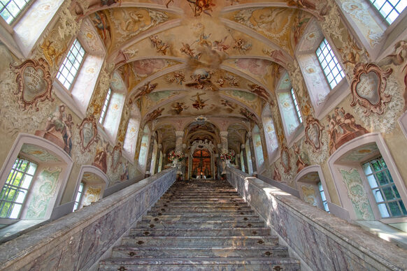 Treppenstufen der Heiligen Stiege an der Kreuzbergkirche