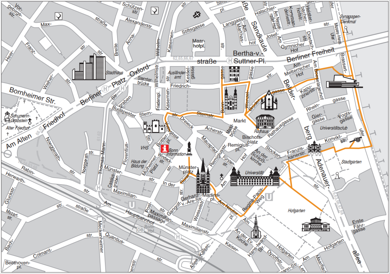 Stadtplan der Bonner Stadtrallye