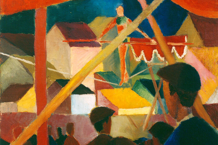 Das Gemälde Die Seiltänzer von August Macke