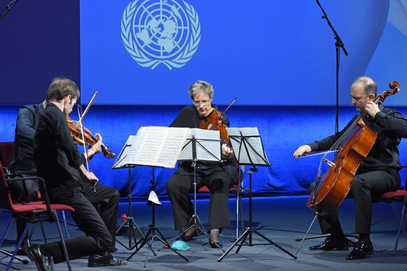 Musizierende bei Bonner UNO-Gesprächen 2021