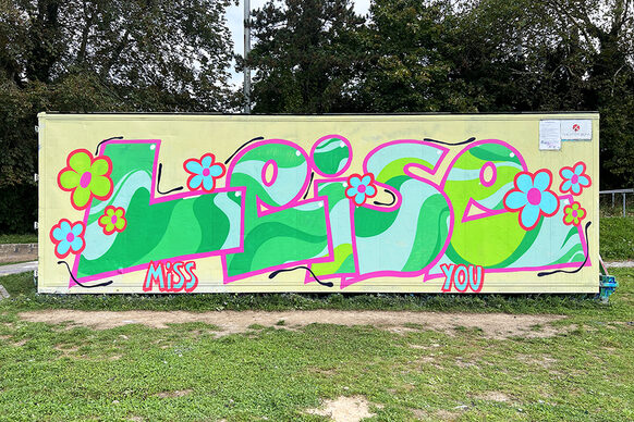 Graffiti auf dem Container im Reuterpark