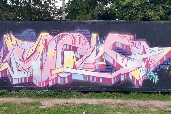 Graffiti auf dem Container im Reuterpark