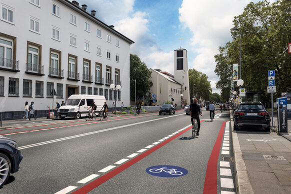 Visualisierung Radweg Adenauerallee