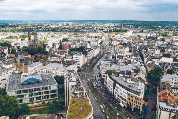 Blick vom Stadthaus auf die Oxfordstraße