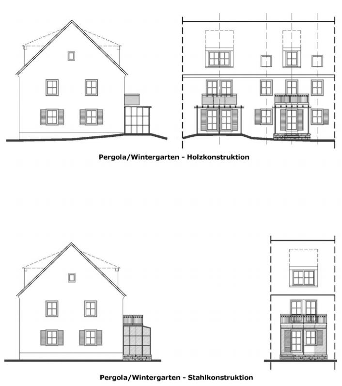 Beispieldarstellung Konstruktionen Wintergarten/Pergola