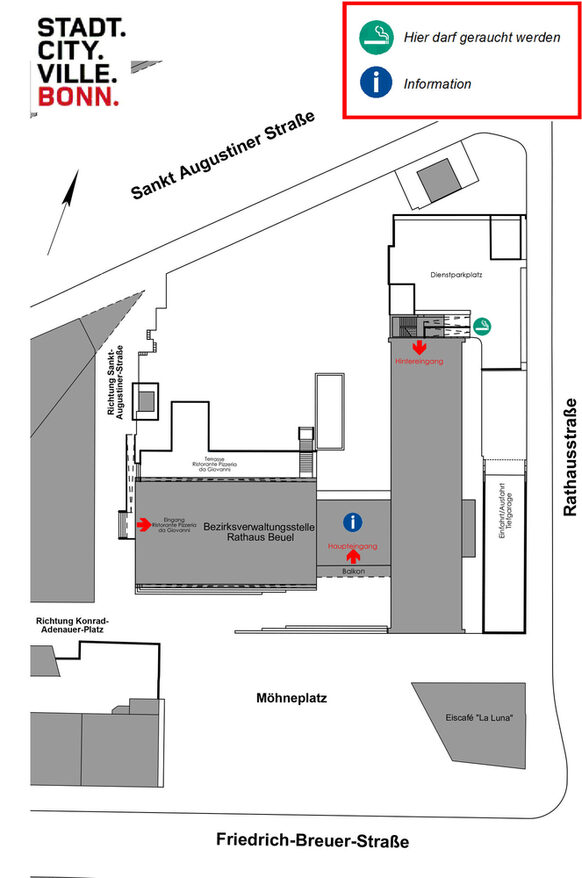 Gebäudeplan des Rathauses Beuel