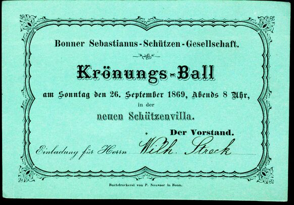 Eintrittskarte zum Krönungsball