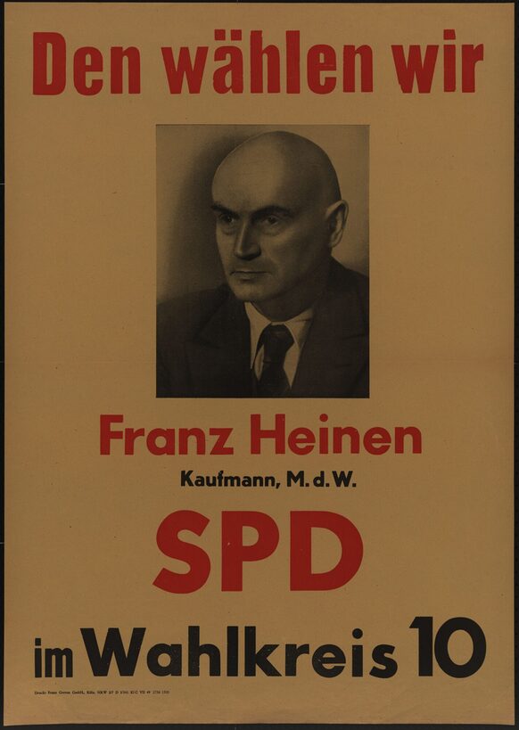 Wahlplakat von SPD Politiker Franz Heinen