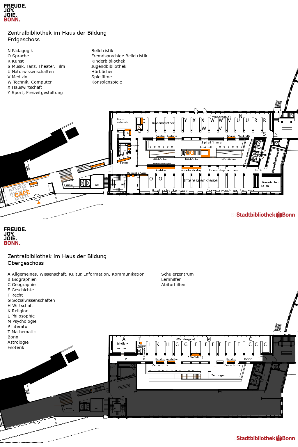 Lageplan der Zentralbibliothek im Haus der Bildung