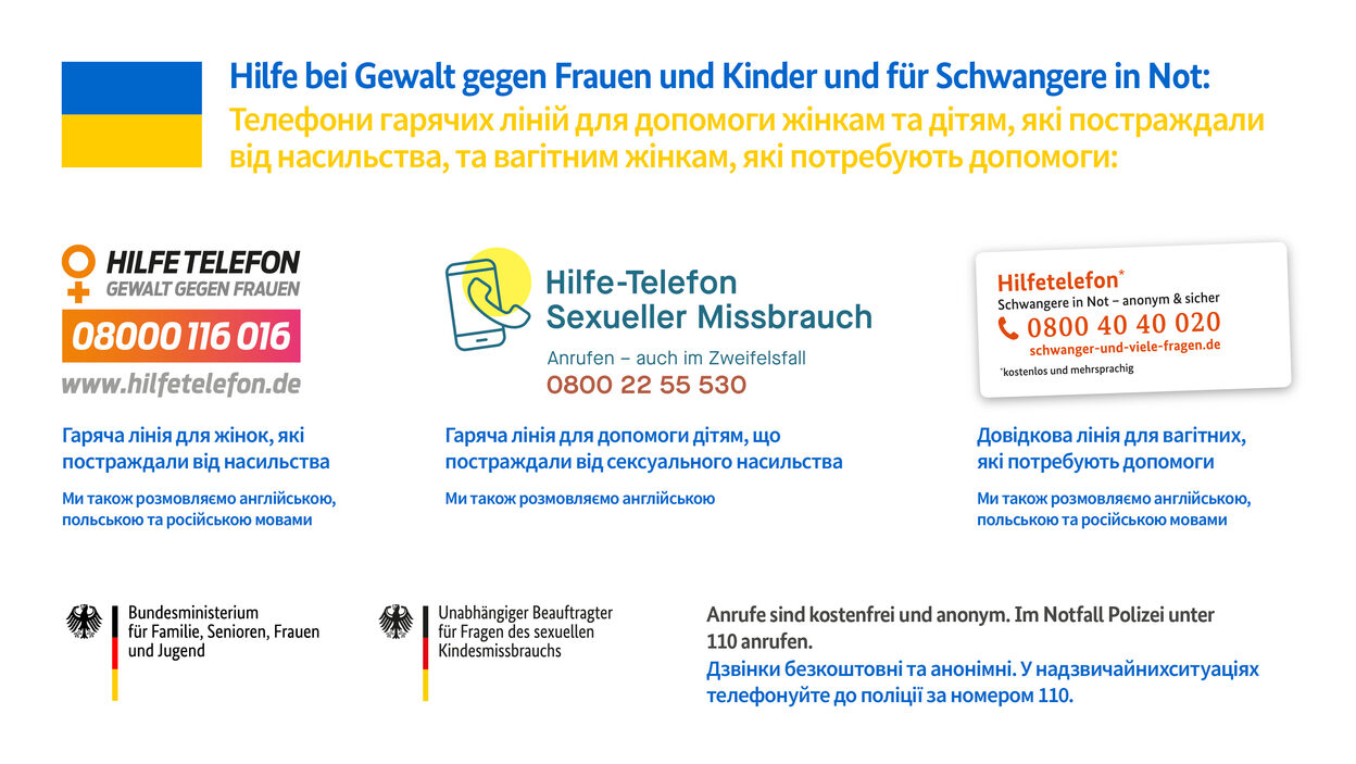 Infografik mit Telefonummern