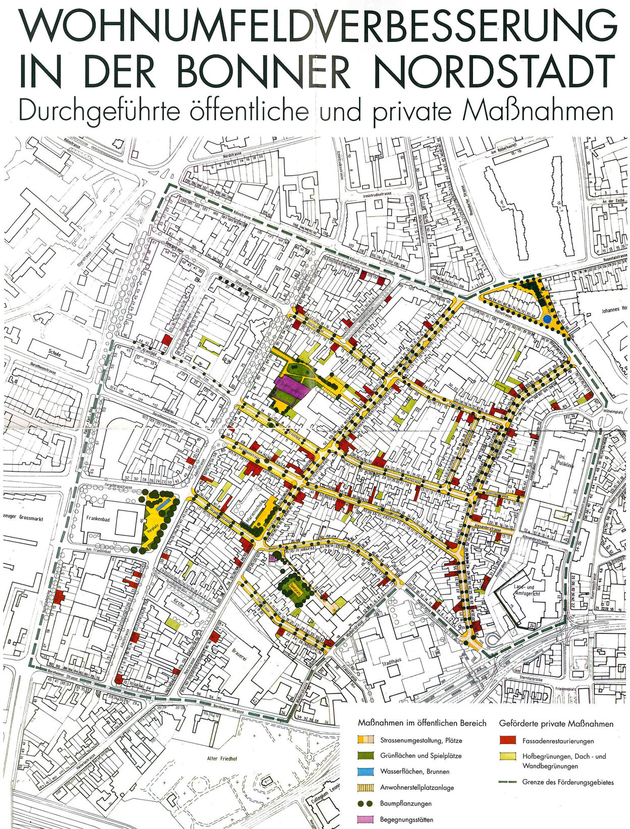 Wohnumfeldverbesserung in der Bonner Nordstadt - Übersicht über die Maßnahmen