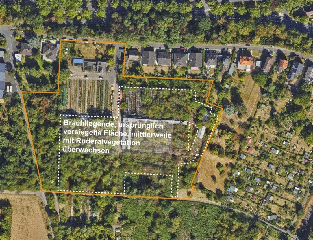 Brachliegende Fläche im Projektgebiet; eigene Darstellung auf Grundlage von Stadtplan Bonn