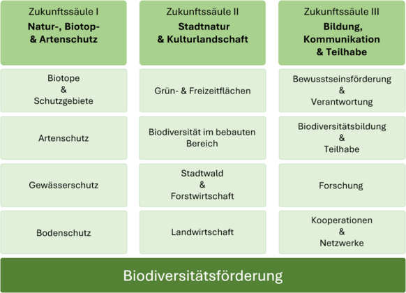 Grafik des Aufbaus der Biodiversitätsstrategie