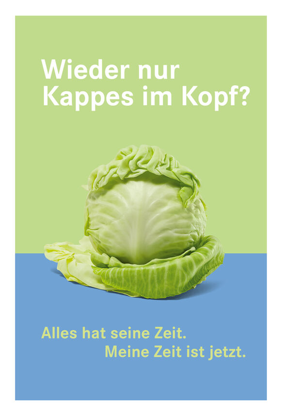 Das Plakat zeigt einen Weißkohl, im Rheinland Kappes genannt