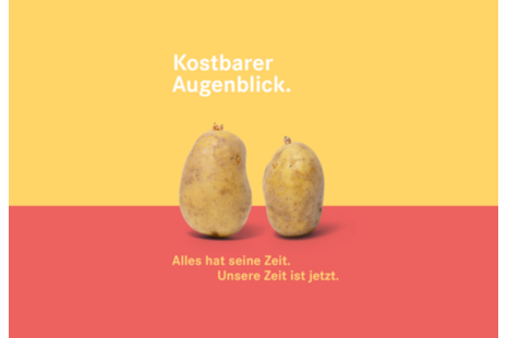 Plakat mit zwei Kartoffeln