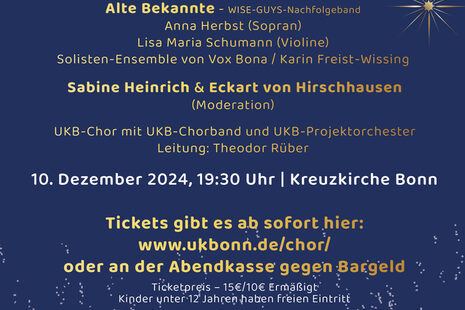 Plakat zum Weihnachtskonzert des UKB-Chors